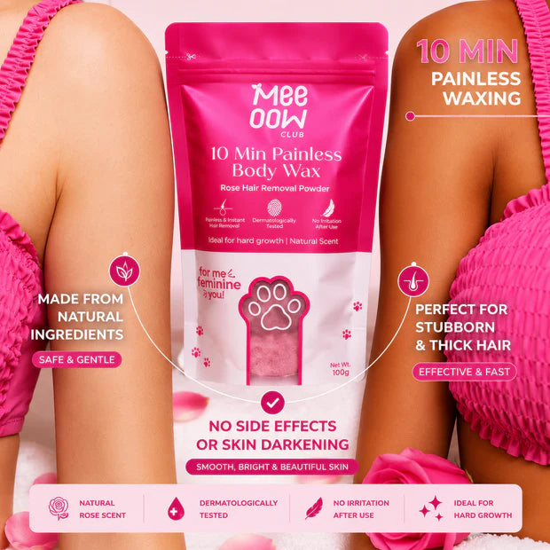 4-in-1 Rose Wax Powder Hair Removal Mask for Women & Men