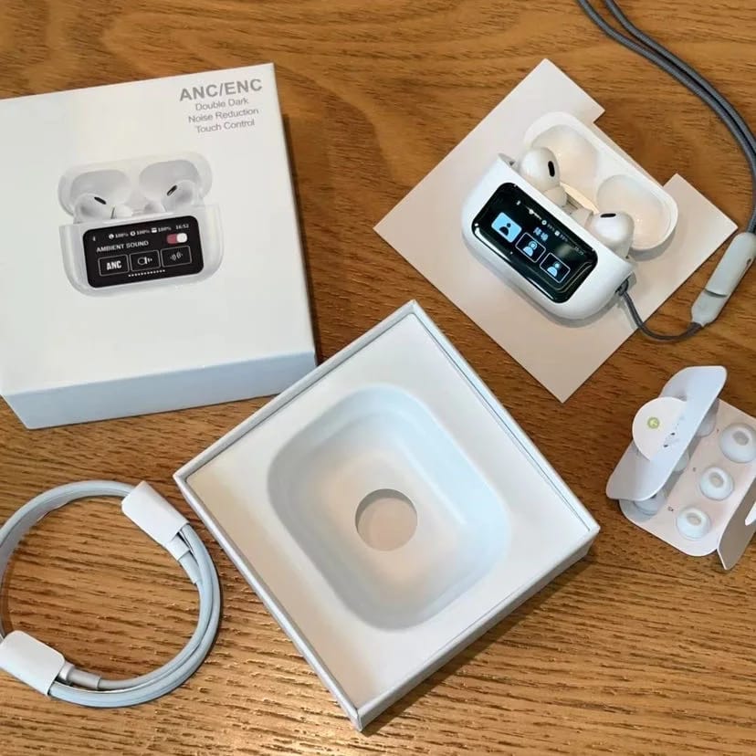 A9 Pro 6th Gen Wireless Earbuds With Smart Digital Display