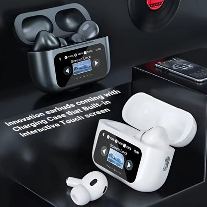 A9 Pro 6th Gen Wireless Earbuds With Smart Digital Display