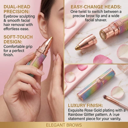 2 in 1 Eyebrow Trimmer & Facial Hair Remover | Rechargeable | Imported