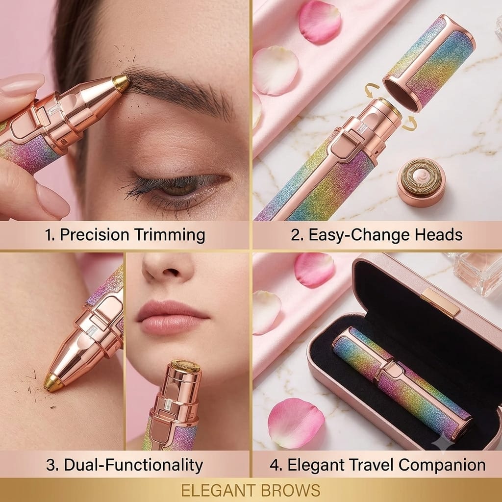 2 in 1 Eyebrow Trimmer & Facial Hair Remover | Rechargeable | Imported