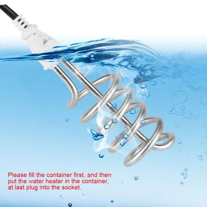 Electric Water Heating Rod for Heating Water in container like Bucket Basin Bath tub mini inflatable Swimming Pool and More